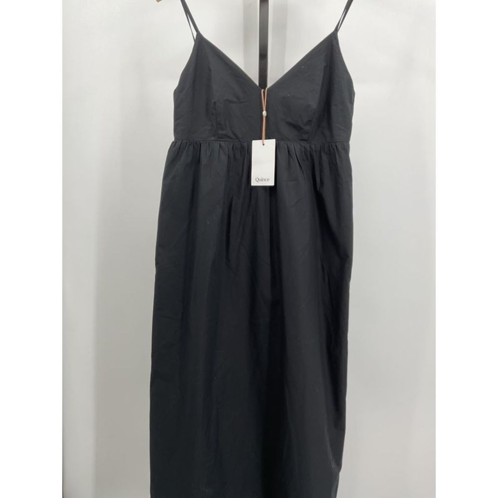 Quince Black Spaghetti-Strap V-Neck Maxi Dress - Picture 1 of 1